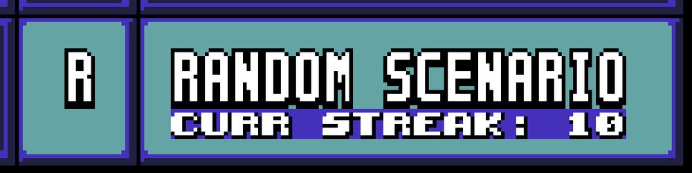 The Score screen from UFO 50's "Party House"
"Random Scenario, curr streak: 10"