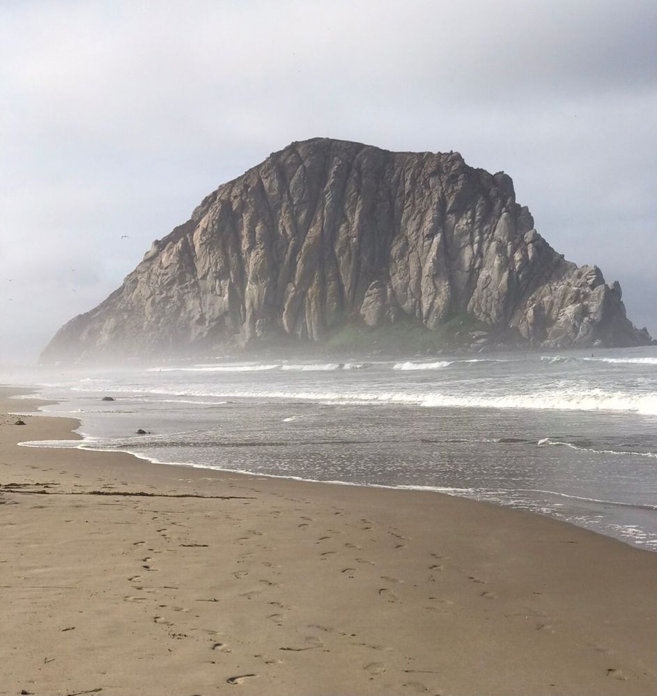 Foggy afternoon at Morro Rock in Morro Bay, CA.