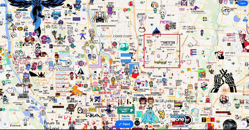 wplace mapping with pixels all over the place