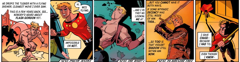 Flash Gordon panels from J Bone, Sandy Jarrell, Erica Henderson, Ted Naifeh, and Jordan Gibson 