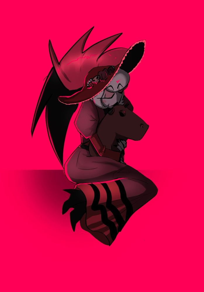 Rosie hugging a capybara while sitting on the floor