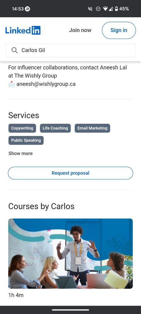 Services: copywriting, life coaching, email marketing, public speaking
