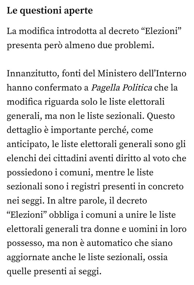 Screenshot pagella politica