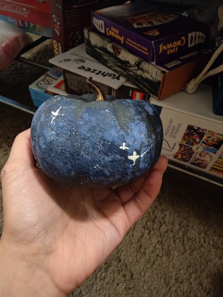 the back of the night sky pumpkin