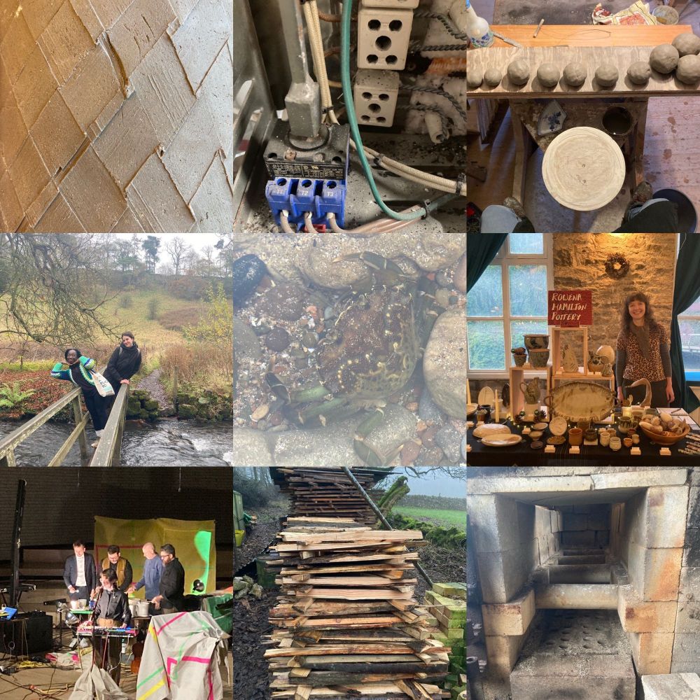 More pictures of people having fun outside, some pictures of me and my pots and a green crab in a rock pool.