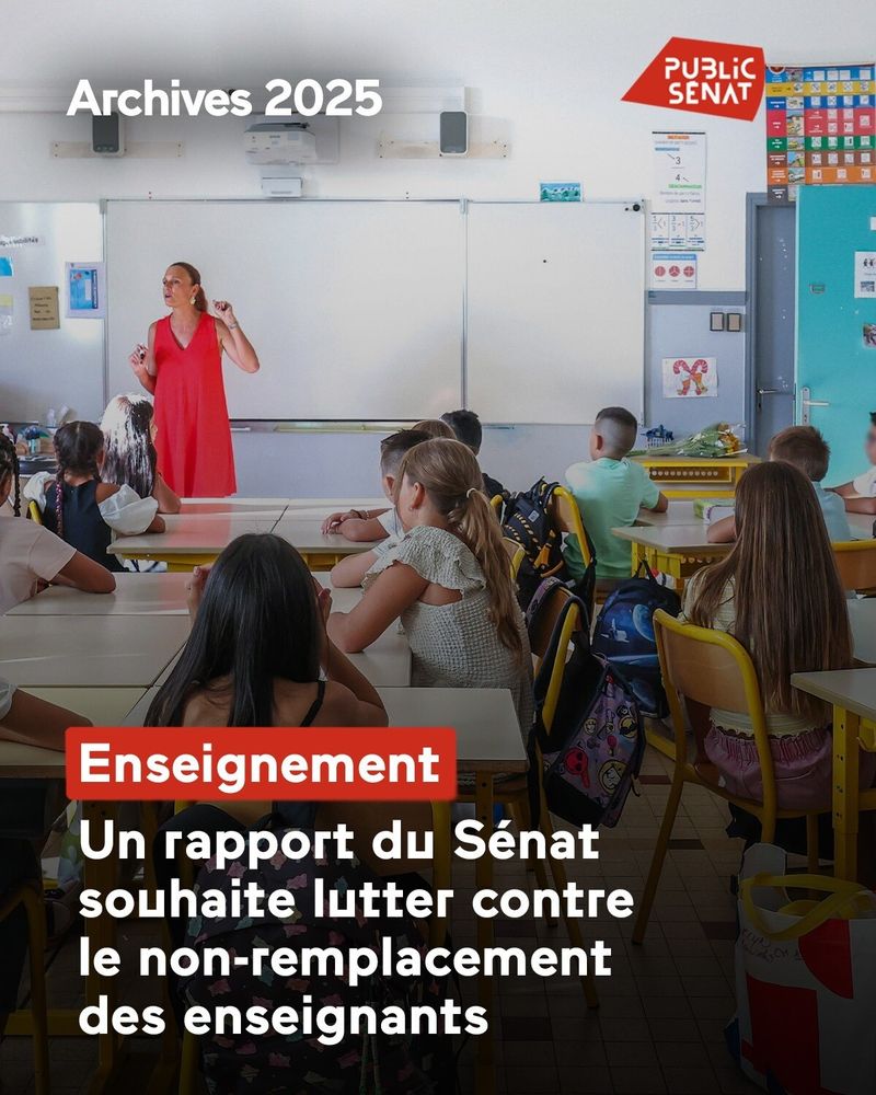 Public Senat : 
Enseignement : un rapport du Sénat souhaite lutter contre le non-remplacement des enseignants
Le sénateur 

Les Républicains, Olivier Paccaud a rendu il y a quelques semaines, son rapport sur les carences dans le remplacement des enseignants. Il envisage une optimisation de l’organisation du remplacement tout en se disant conscient des difficultés au vu du contexte budgétaire actuel.