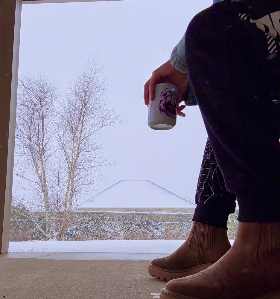 Staring out while it’s Snowing in Louisiana! 