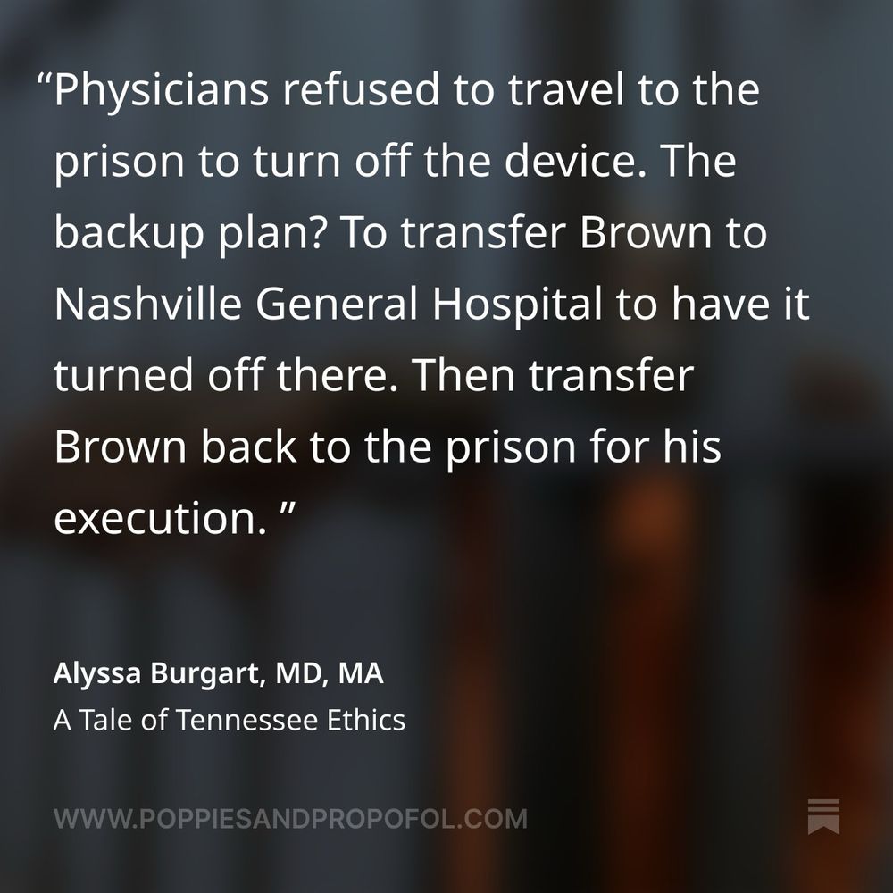 Physicians refused to travel to the prison to turn off the device. 
The backup plan? To transfer Brown to Nashville General Hospital to have it turned off there. Then transfer Brown back to the prison for his execution. 