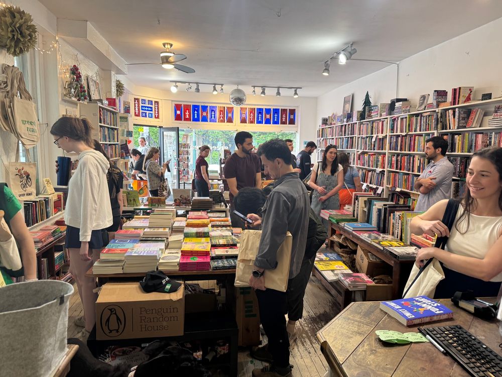 Scene from the crowded (and tiny) Fells Point bookstore 