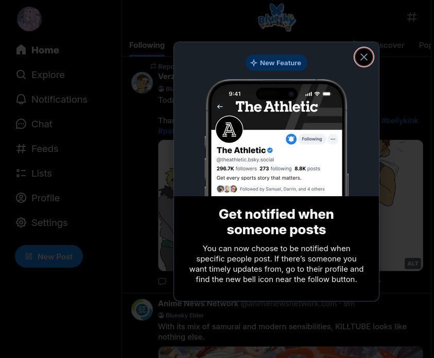 Bluesky notification post
