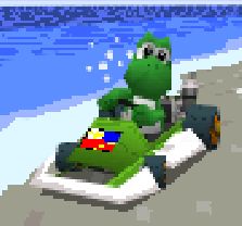 Joscoi up än kart whâran än gärisce bannoier is