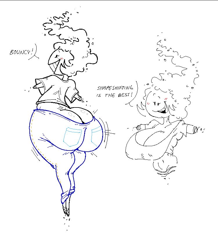 A drawing of Gleam with both huge tits and ass.
