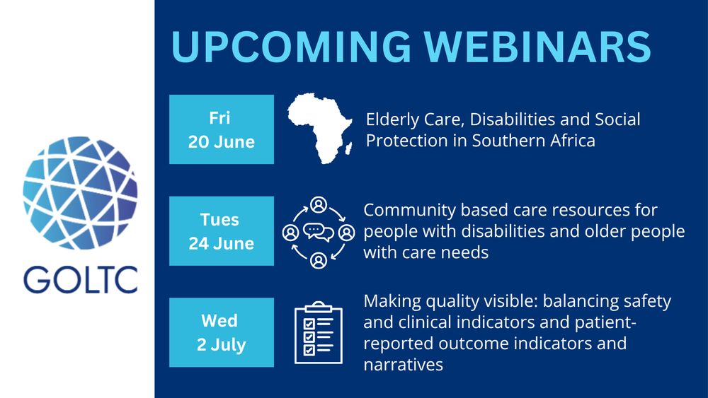 UPCOMING WEBINARS from GOLTC on Fri 20 June, Tues 24 June, and Wed 2 July.