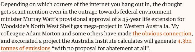 Van points out that only she has figured out that the Gas Shelf extension is related to the drought, and the online Greens from their parents basements are too busy cryposting to care about farmers