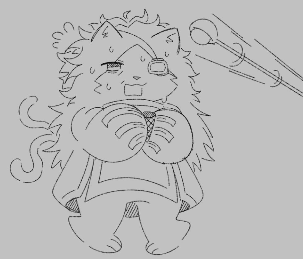 jubei from blazblue at one of those ice cream stands where they mess with you with the long spoon