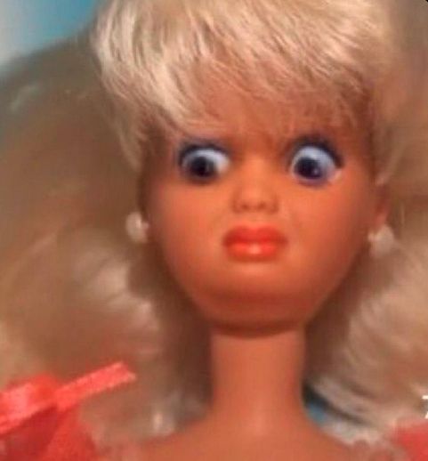 Barbie is disgusted.