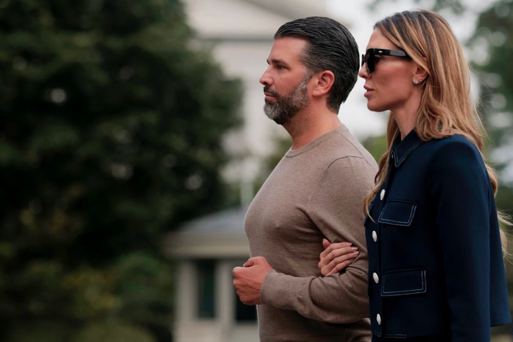 Don Jr standing like he's wearing a corset