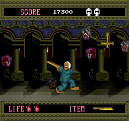 The infamous inverted cross boss, which was censored in the western release.