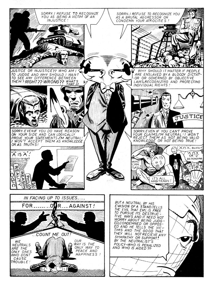 A page from Avenging World by Steve Ditko.