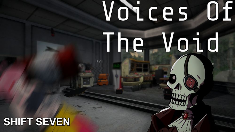 A skeleton looking at Beat from Unbeatable being hit by a barell, thrown by an invisible alien in the backround. Also Kerfur the cat is there too :3 