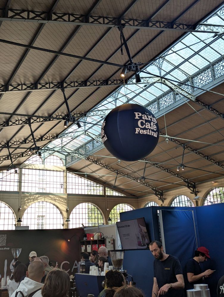 Wide view of the Paris coffee festival.