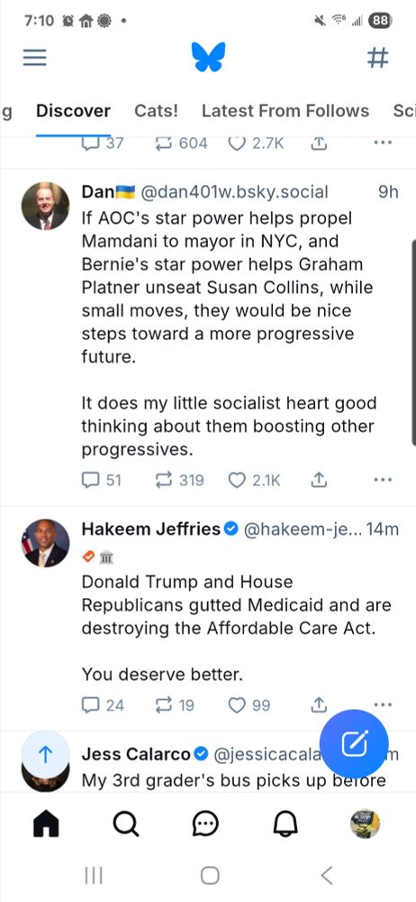 Screenshot of Dan's post and recent Hakeem's post showing the contrast in leadership. 