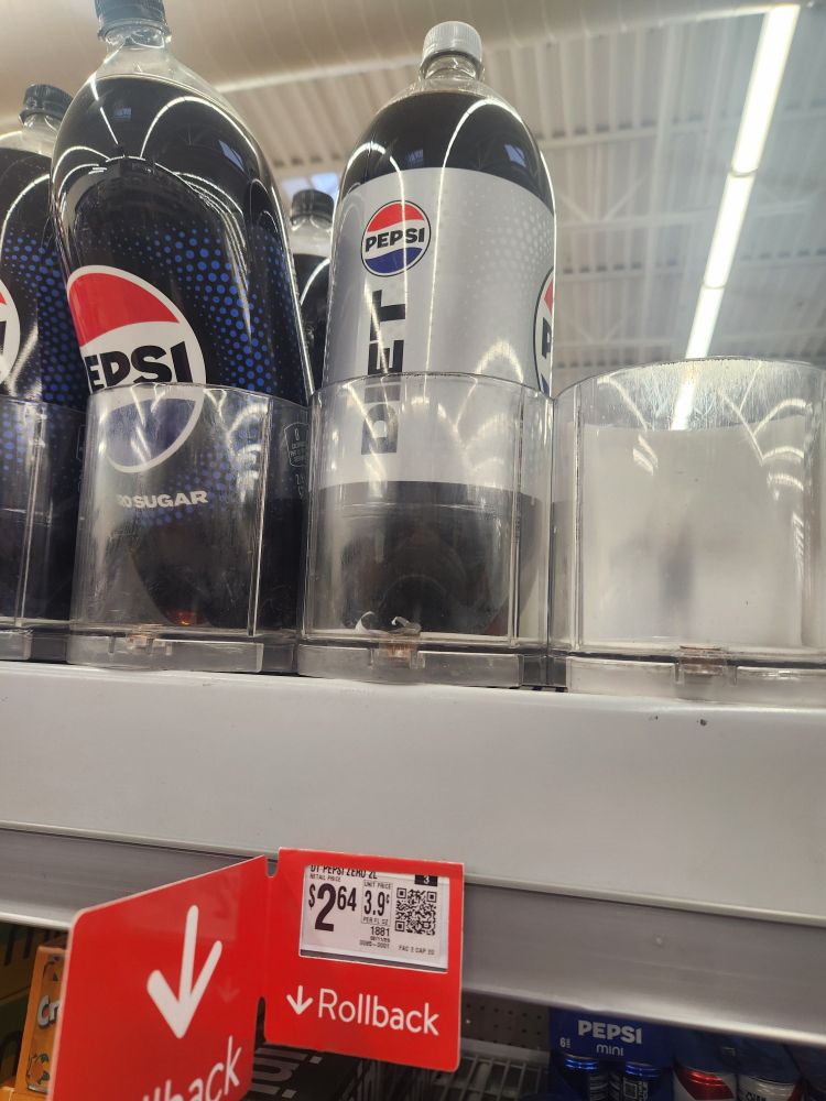 Diet Pepsi 2lt on shelf at Walmart for $2.64 each and a rollback flag.  Liars!