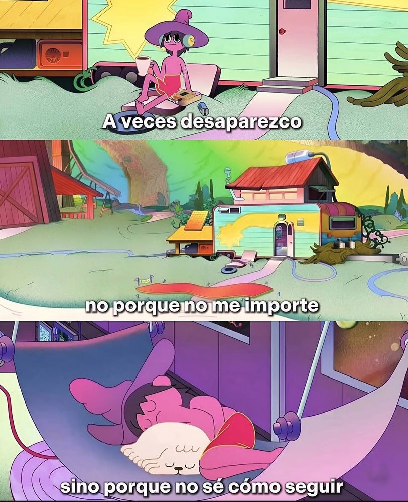 Imagen proveniente de una serie animada. Se muestra un joven, en un entorno montañoso, junto a su mascota.