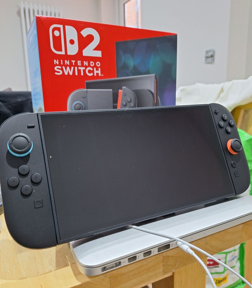 Nintendo Switch 2 Console out of its box.