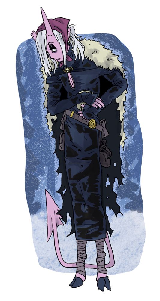 my necromancer ivar standing in the snow,babushka and all #dnd #tiefling #oc 