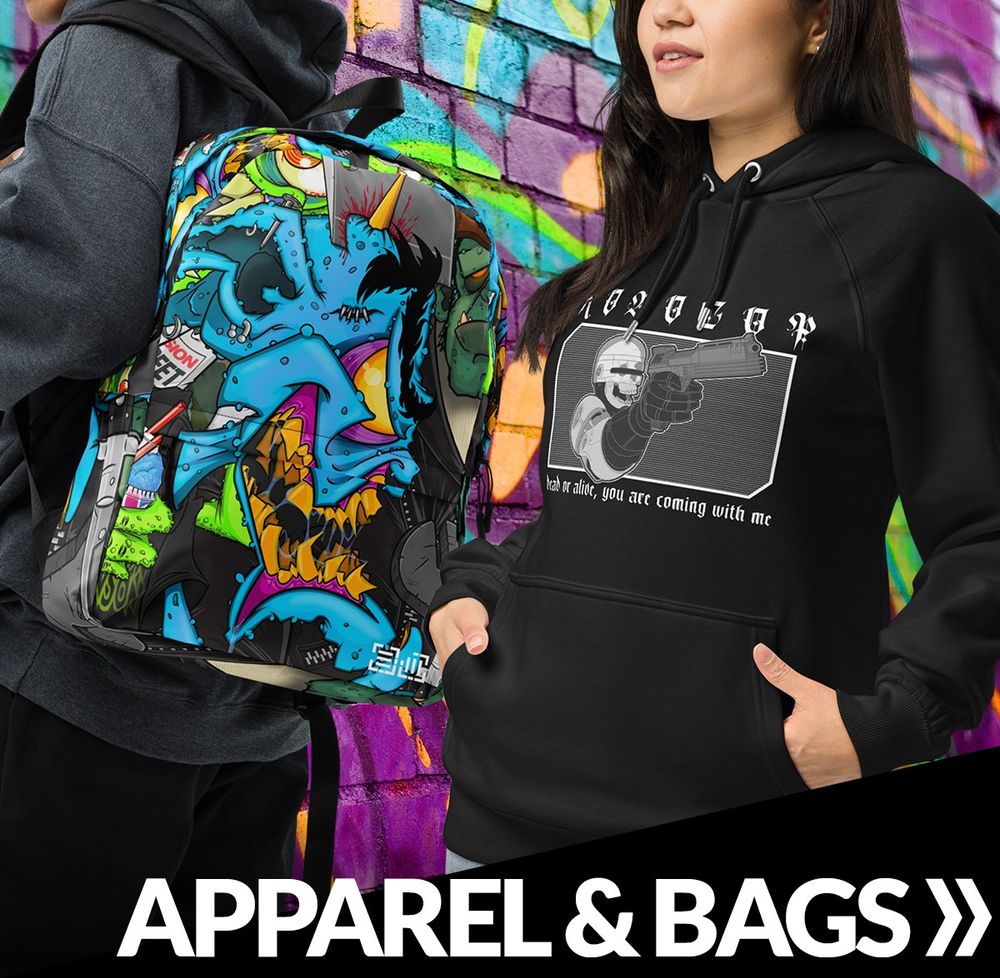 Blue Demon backpack Robocop Zombie Hoodie
