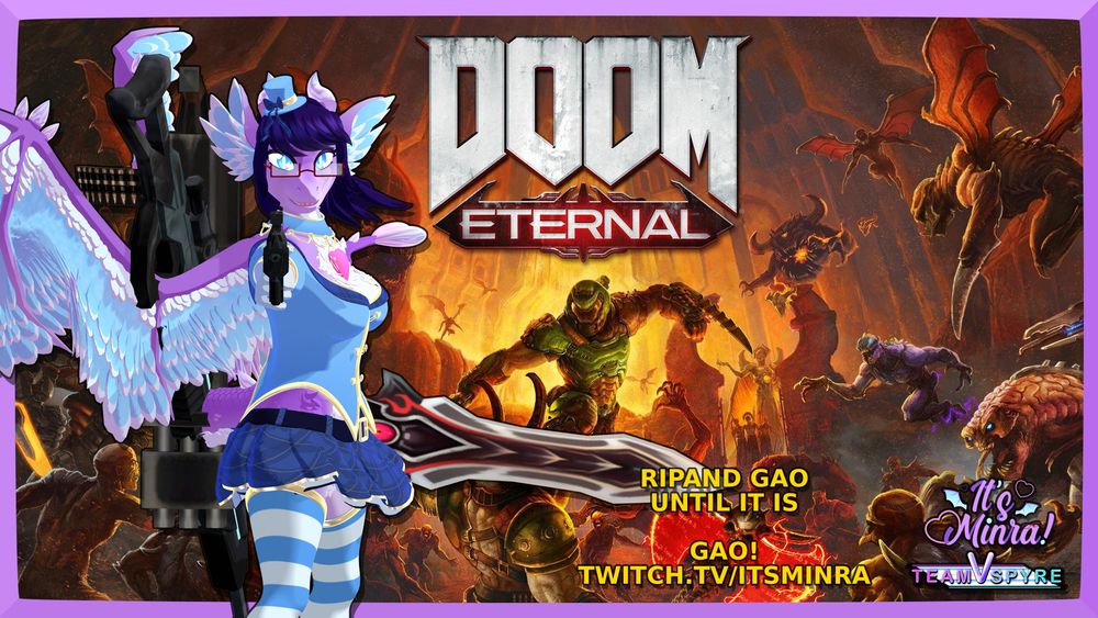 Stream Thumbnail, Minra Starlight Plays DOOM ETERNAL on her channel Twitch.tv/ItsMinra.
