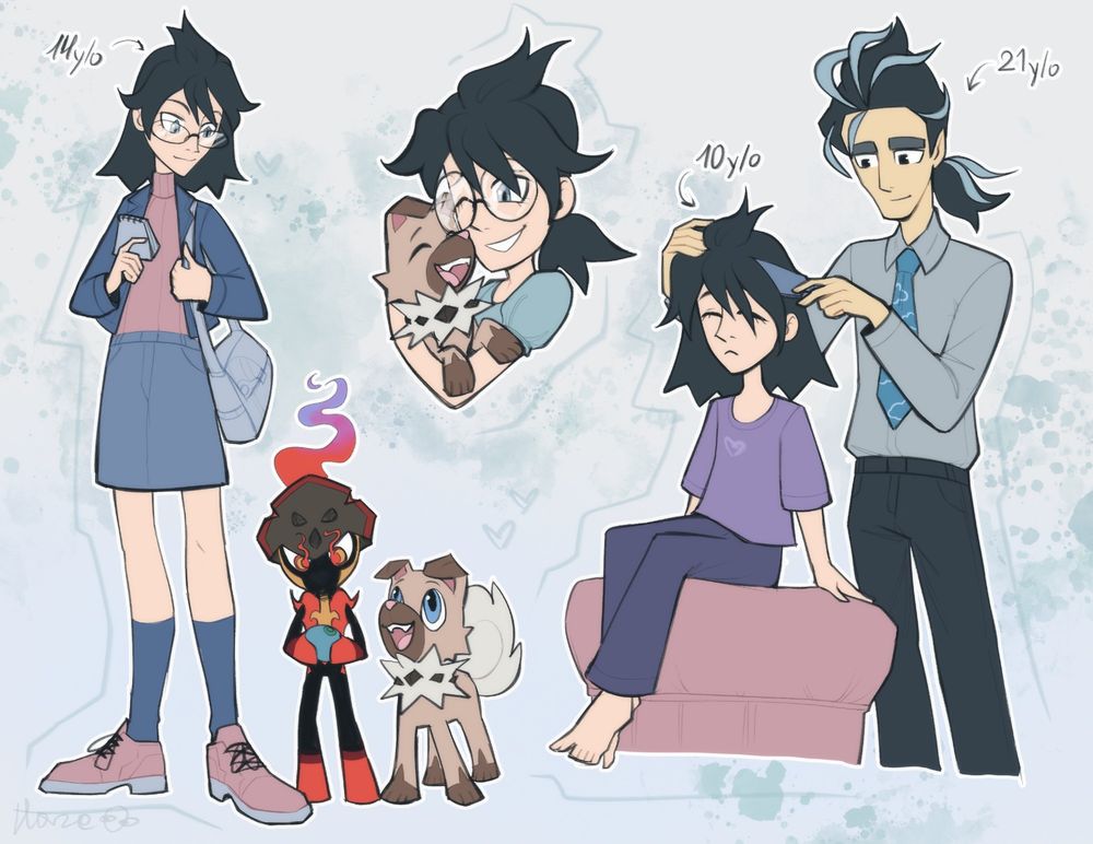 Larry is her cousin who took her under his wing when her parents broke the law and got caught doing it. That's what motivated Rin to become a detective! And Larry gave her Rockruff , yep