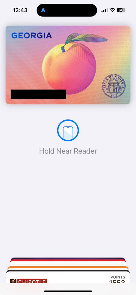Georgia license in Apple Wallet