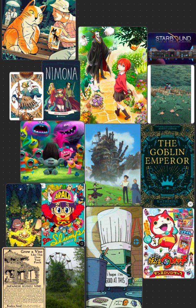 A mood board with lots of pictures with different influences.