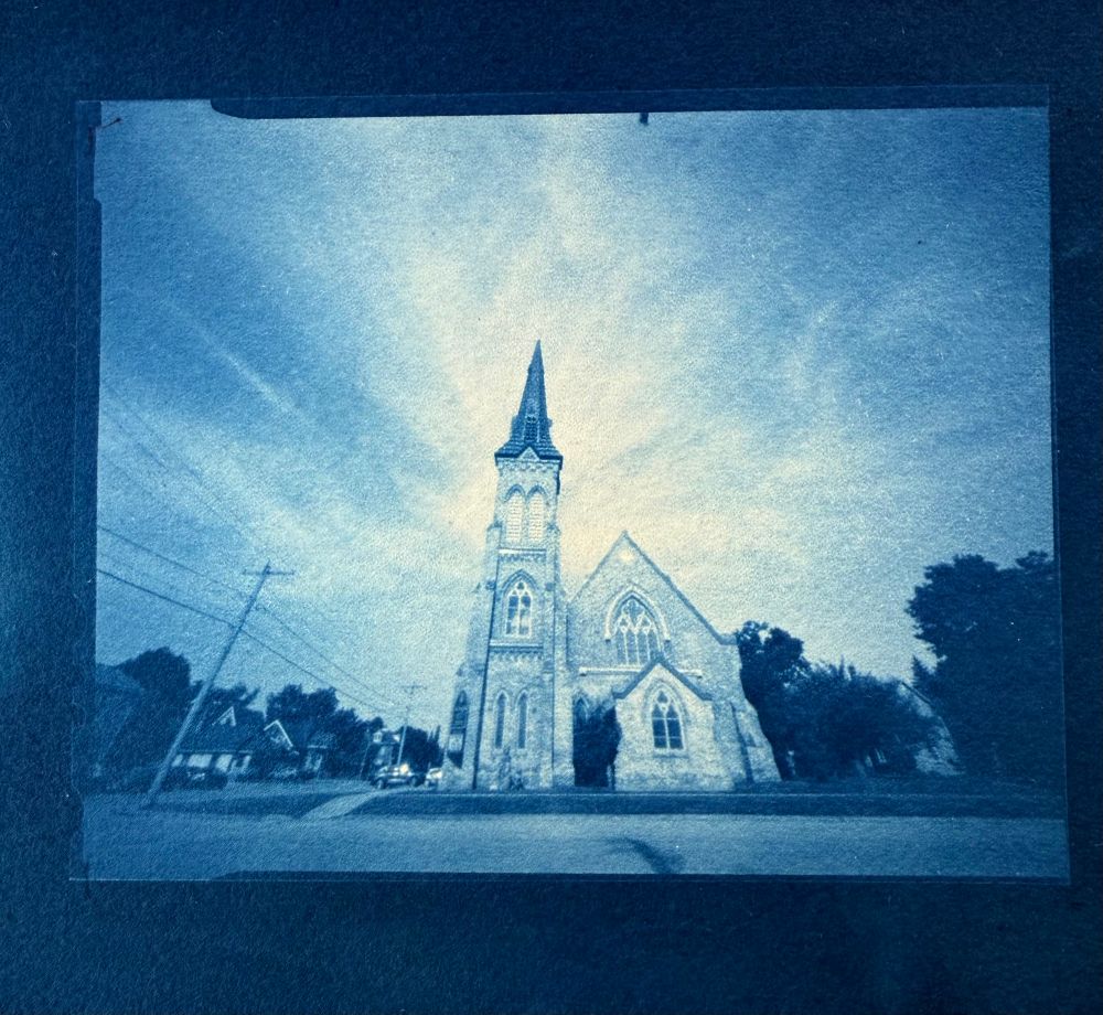 Goderich Church cyanotype