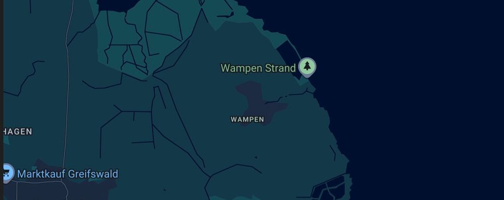 Google Maps.
Wampenstrand.