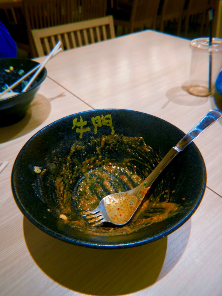 An empty bowl of ramen