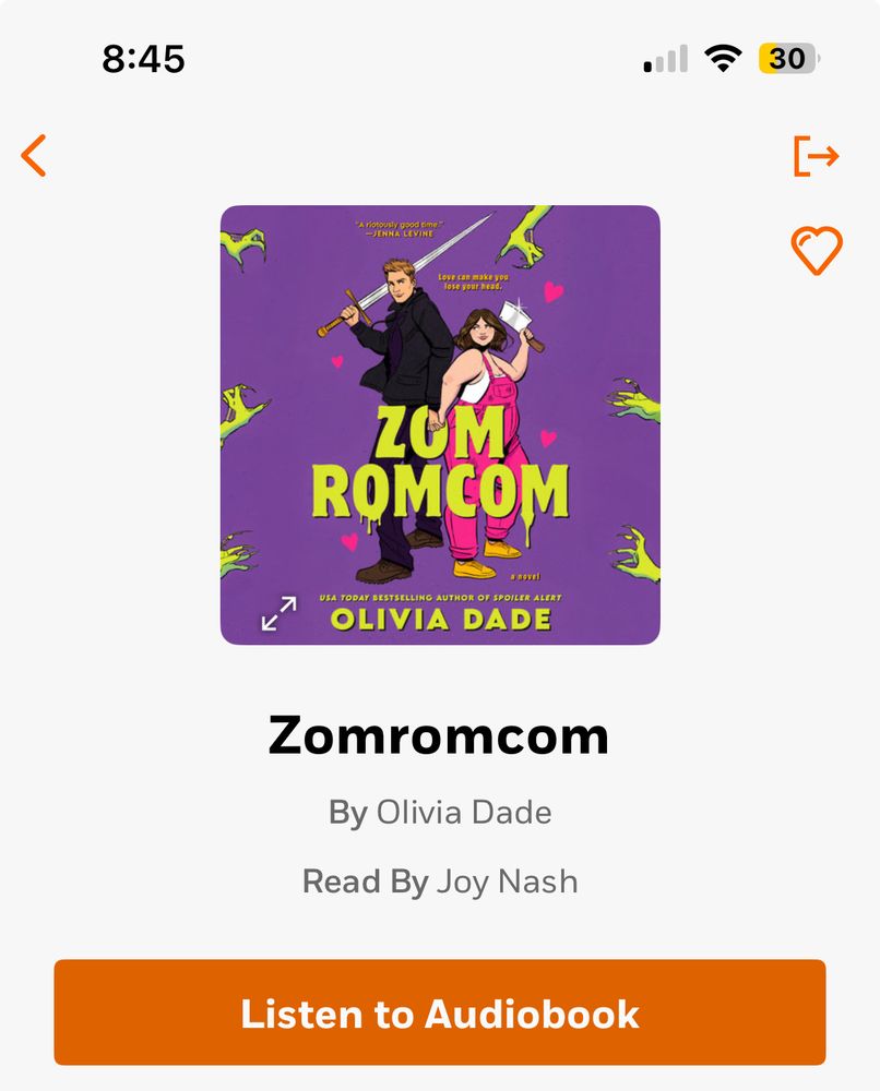 Audiobook cover ZomRomCom- Olivia Dade 