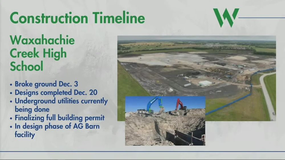 Waxahachie District begins construction on new Creek High School featuring Agri Science facility