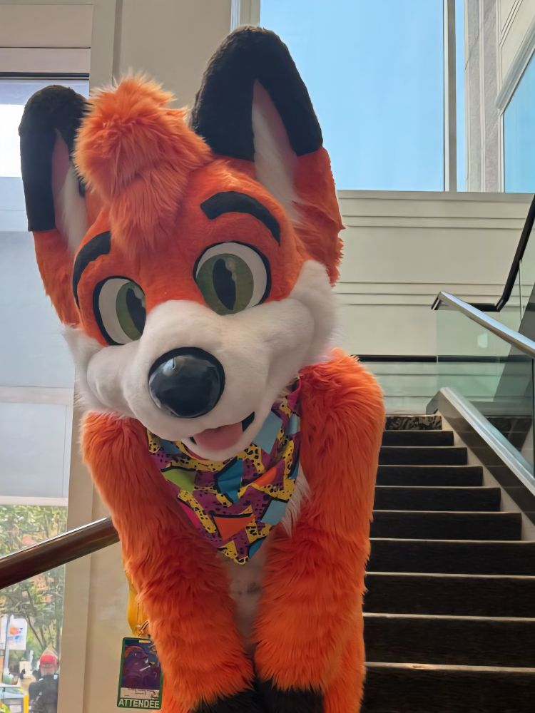 PyroTheFox in fursuit at Anthrocon
