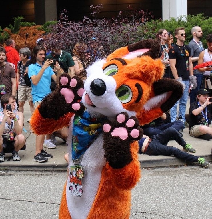 PyroTheFox fursuit at Anthrocon fursuit parade