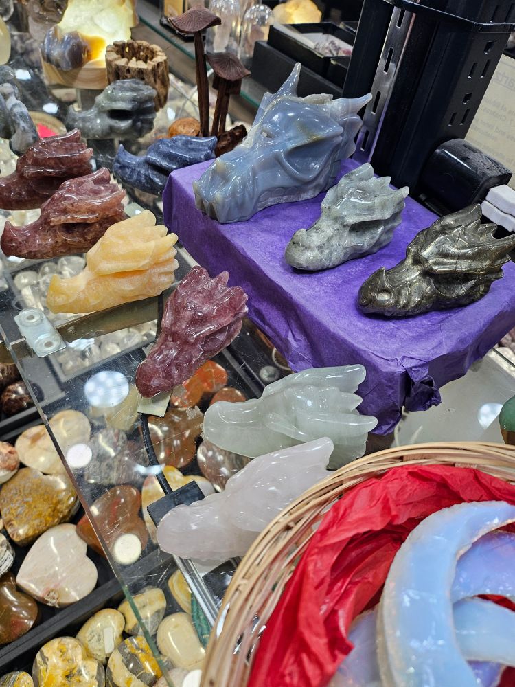 Crystals shaped like dragon heads
