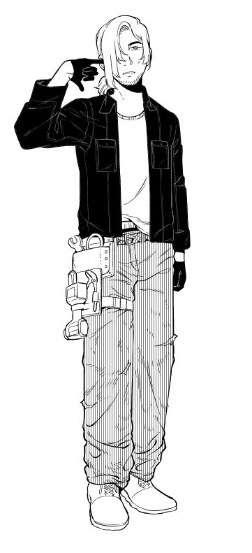 Original character Nate, a vehicle mechanic. Specializes in motorcycles but can do everything.