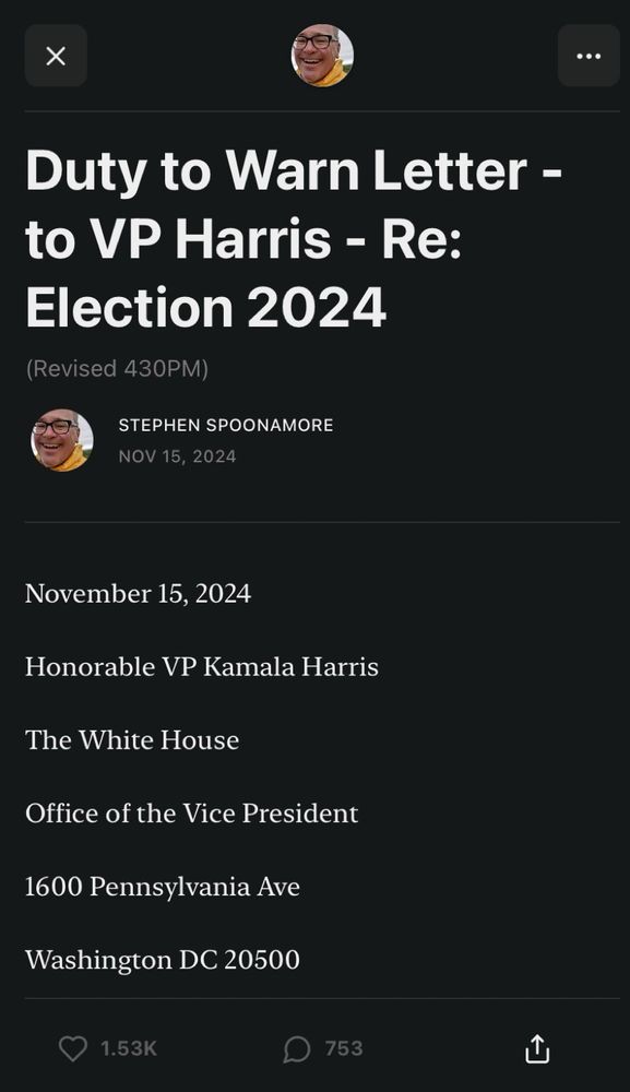 Letter to VP Harris 
