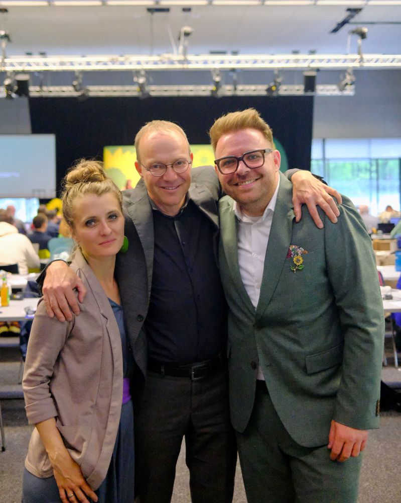 Coretta Storz, Wolfram Günter und Martin Helbig bei der Landesdelegiertenkonferenz von BÜNDNIS 90/DIE GRÜNEN Sachsen