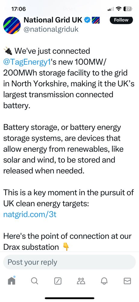UK largest battery storage now online 