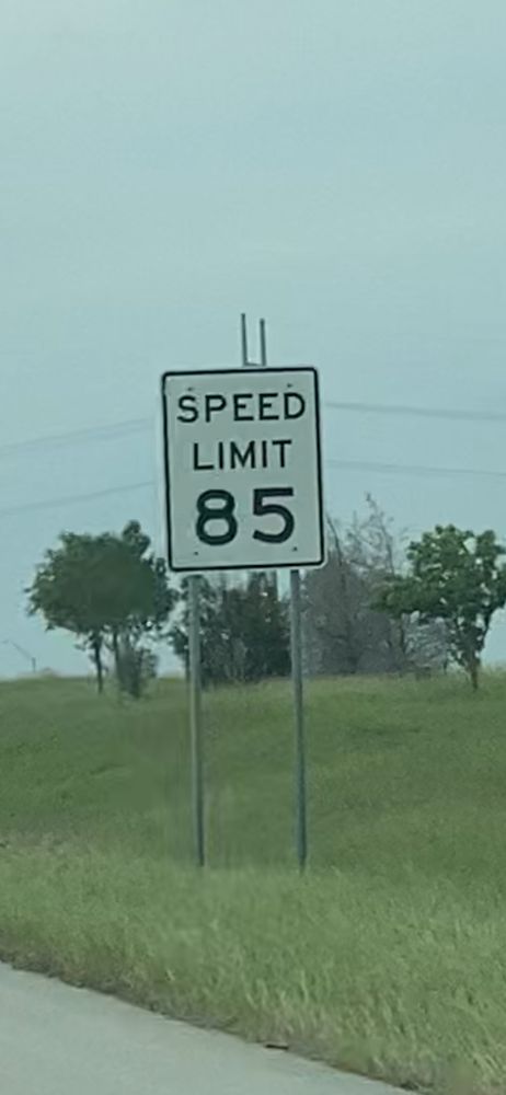 Speed Limit 85mph sign on 130 Tollway SE of Austin, TX. near Circuit of the Americas.