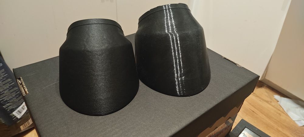 Left is matte hoof and right is shiny hoof