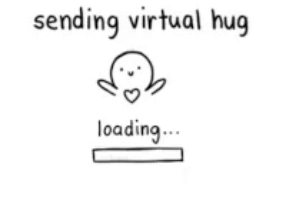 a drawing of a person sending a virtual hug loading